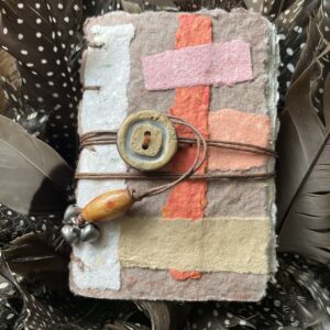Eartha Handmade Paper Pocket Journal with closure and small bells