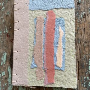 Front Cover of Weathered handmade paper collage notebook