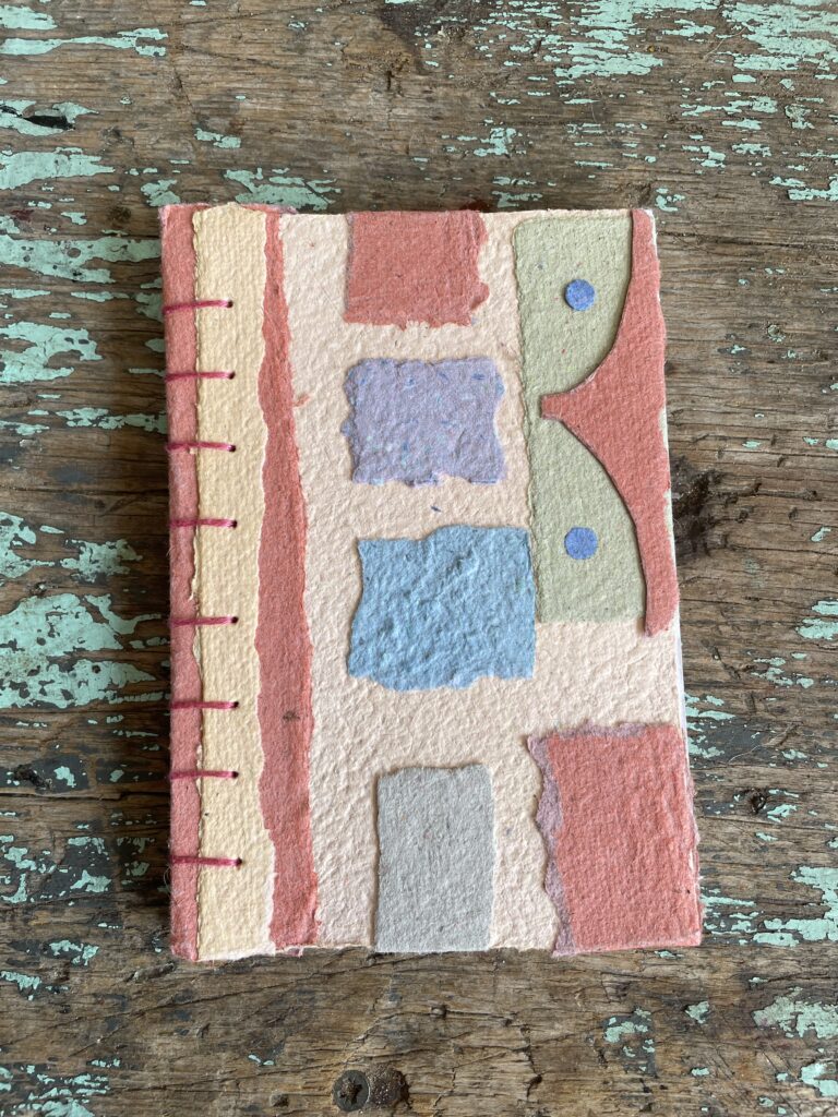 Boardwalk handmade paper collage notebook