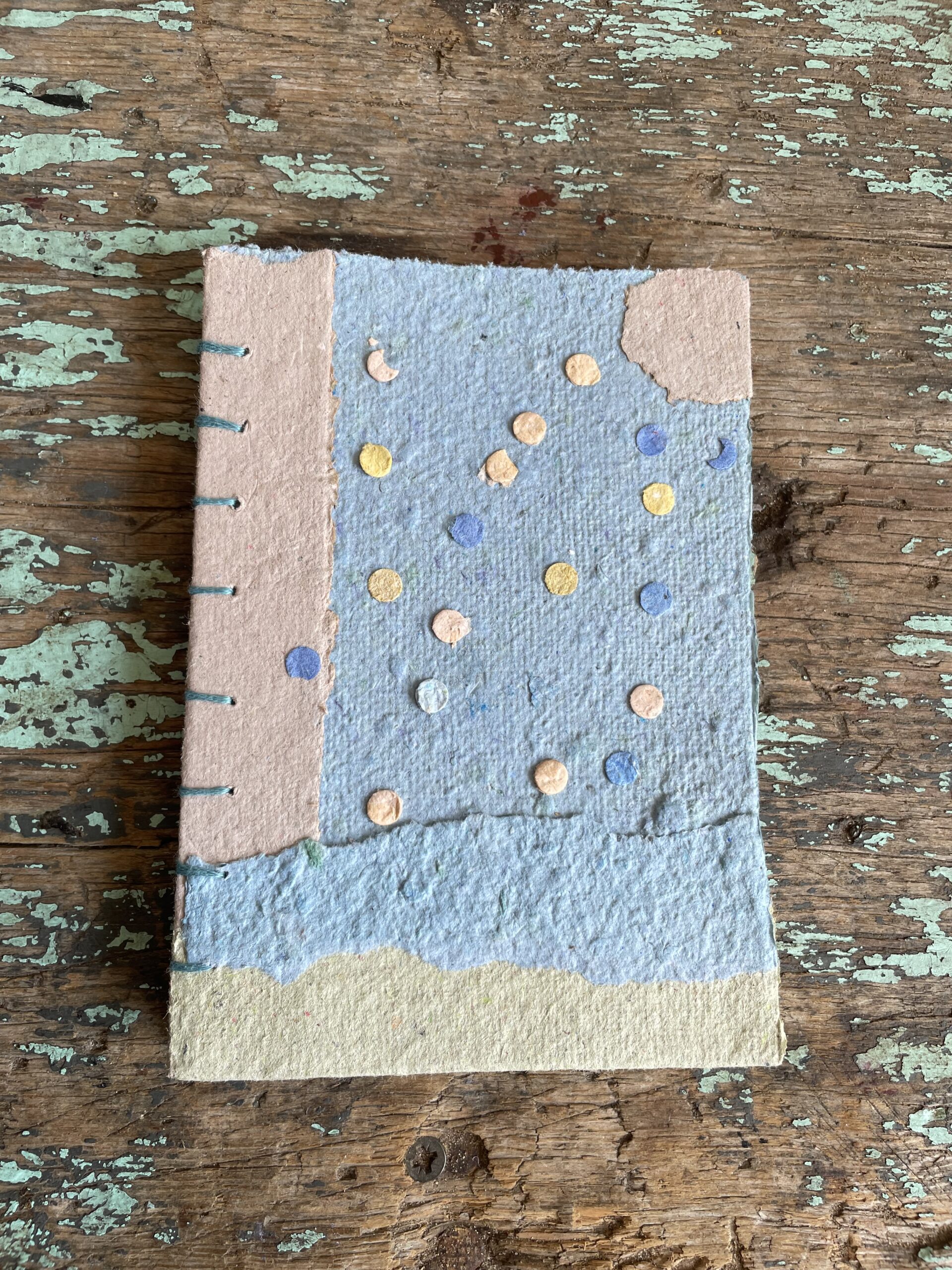 Salt Air handmade paper collage notebook