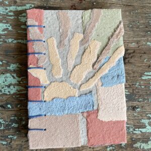 Sun and Sand Handmade paper collage notebook