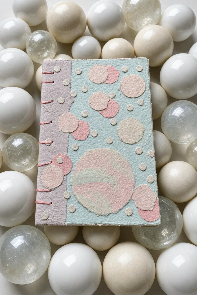 Vanilla Cloud - Handmade paper Collage Notebook