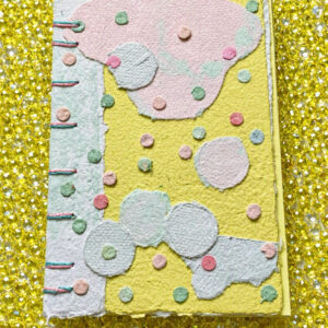 Lemon Cream Handmade Paper Collage Notebook