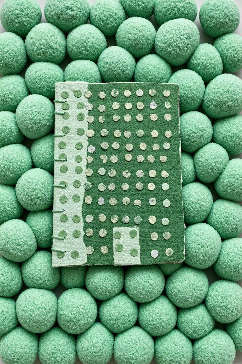 Mint Julep Handmade Paper Collage Notebook