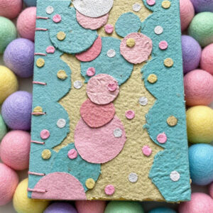 Pistachio Fizz — Handmade Paper Collage Notebook