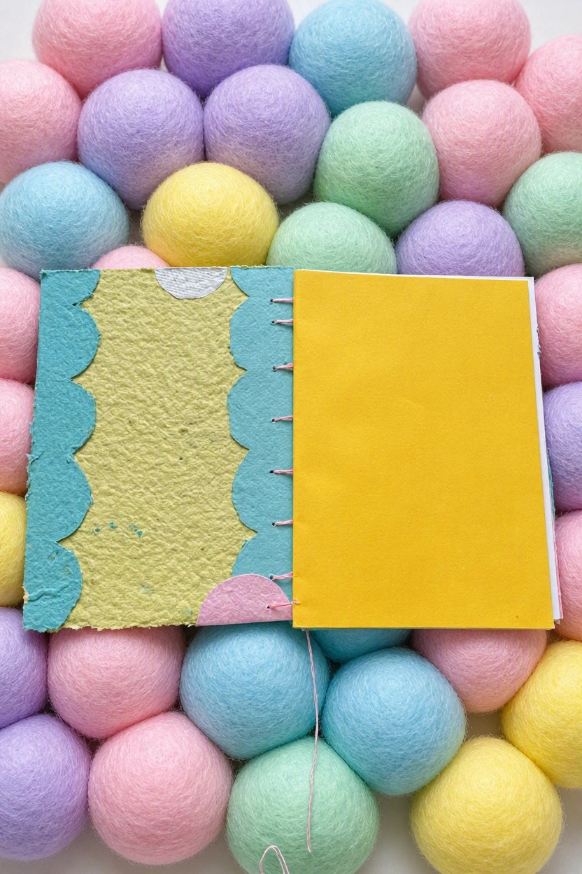 Inside Pistachio Fizz handmade paper Notebook