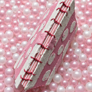 Sugar Rush Handmade Paper Collage Notebook copen stitch binding