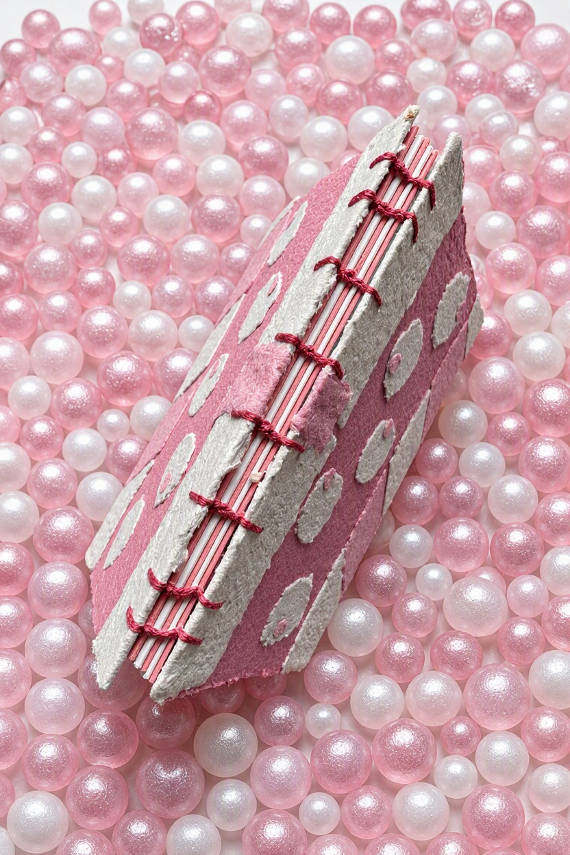 Sugar Rush Handmade Paper Collage Notebook copen stitch binding
