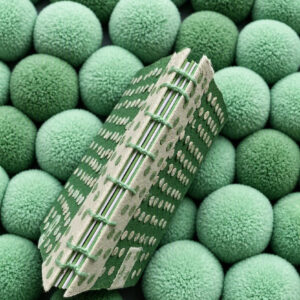 Mint Julep Handmade Paper Collage Notebook Coptic Stitch binding