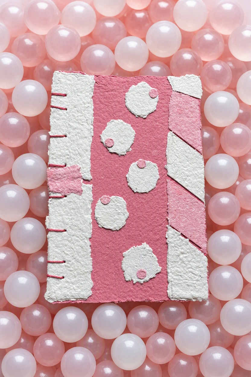 Sugar Rush Handmade Paper Collage notebook
